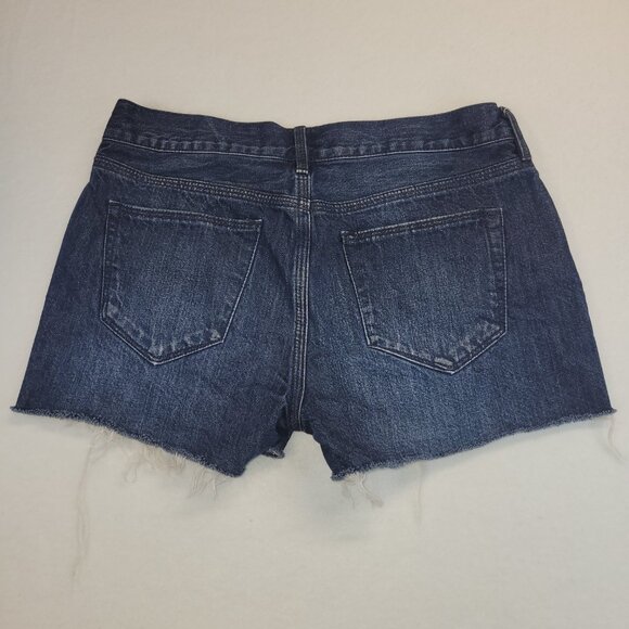 Madewell Cut Off Denim Shorts Womens 24 Blue Low Rise‎ Raw Hem Dark Wash Denim - Picture 7 of 8